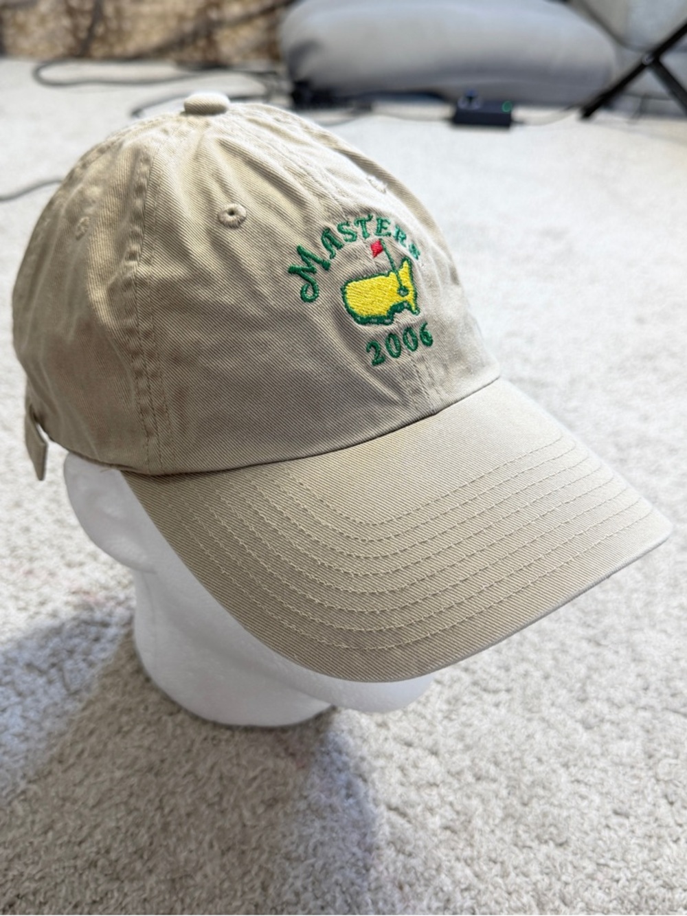 Masters Men’s American Needle 2006 Cap Golf Tournament Hat Cotton in Tan Beige